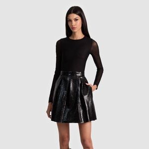 NWT Alice and Olivia Chara Vegan Leather dress